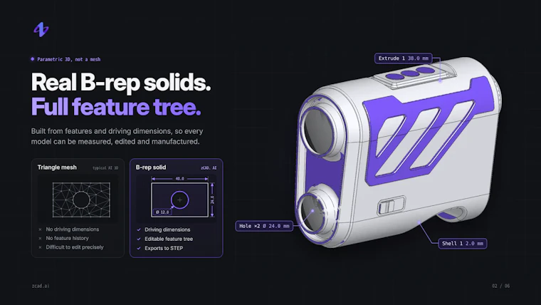 zCAD AI - AI驱动的3D设计，不止于造型，更生成可落地的真实零件 产品图片 4